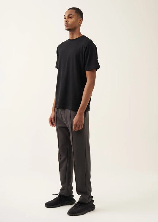 10 OZ Dark Gray 3D Stitch Open Bottom Fleece Sweatpant