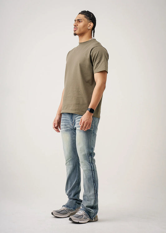 10 OZ Khaki Heavyweight Cotton T-Shirt