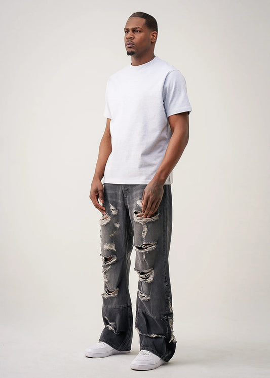 10 OZ Gray Heavyweight Cotton T-Shirt