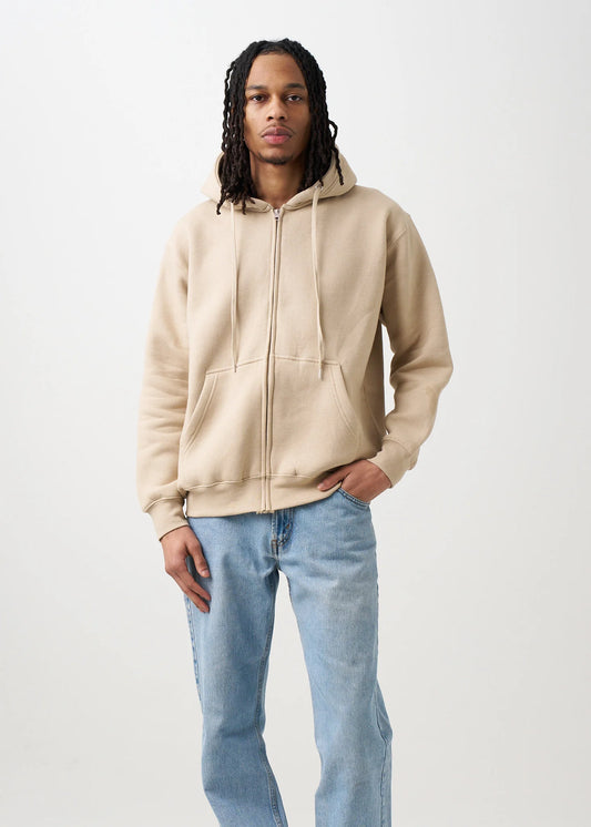 10 OZ Sand Fleece Zip-Up Hoodie