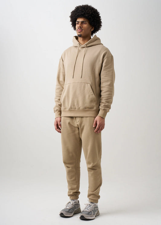 12 OZ Beige Garment Wash Sweatsuit