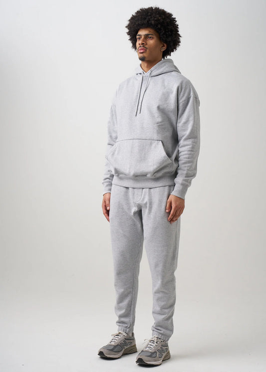 12 OZ Gray Garment Wash Premium Fleece Sweatsuit
