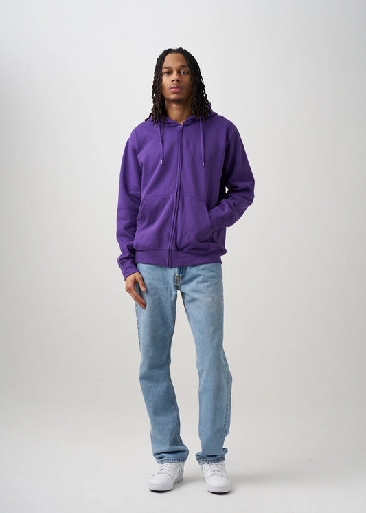 10 OZ Purple Fleece Zip-Up Hoodie