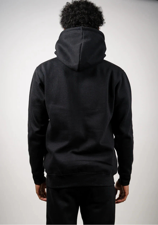 12 OZ Black Tight Fleece Hooded Sweatshirt