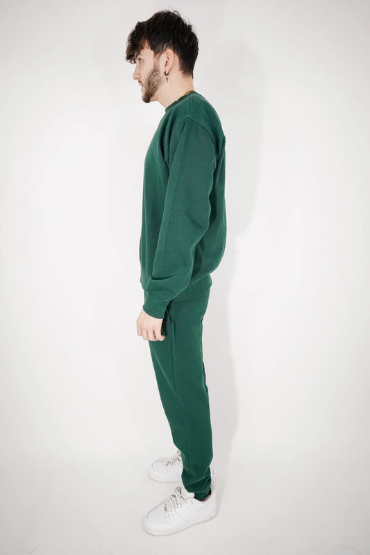 Hunter Green Heavy Blend Fleece Crew-Neck SweatSuit