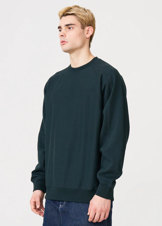 14 OZ Dark Green Fleece Heavyweight Crewneck Sweatshirt