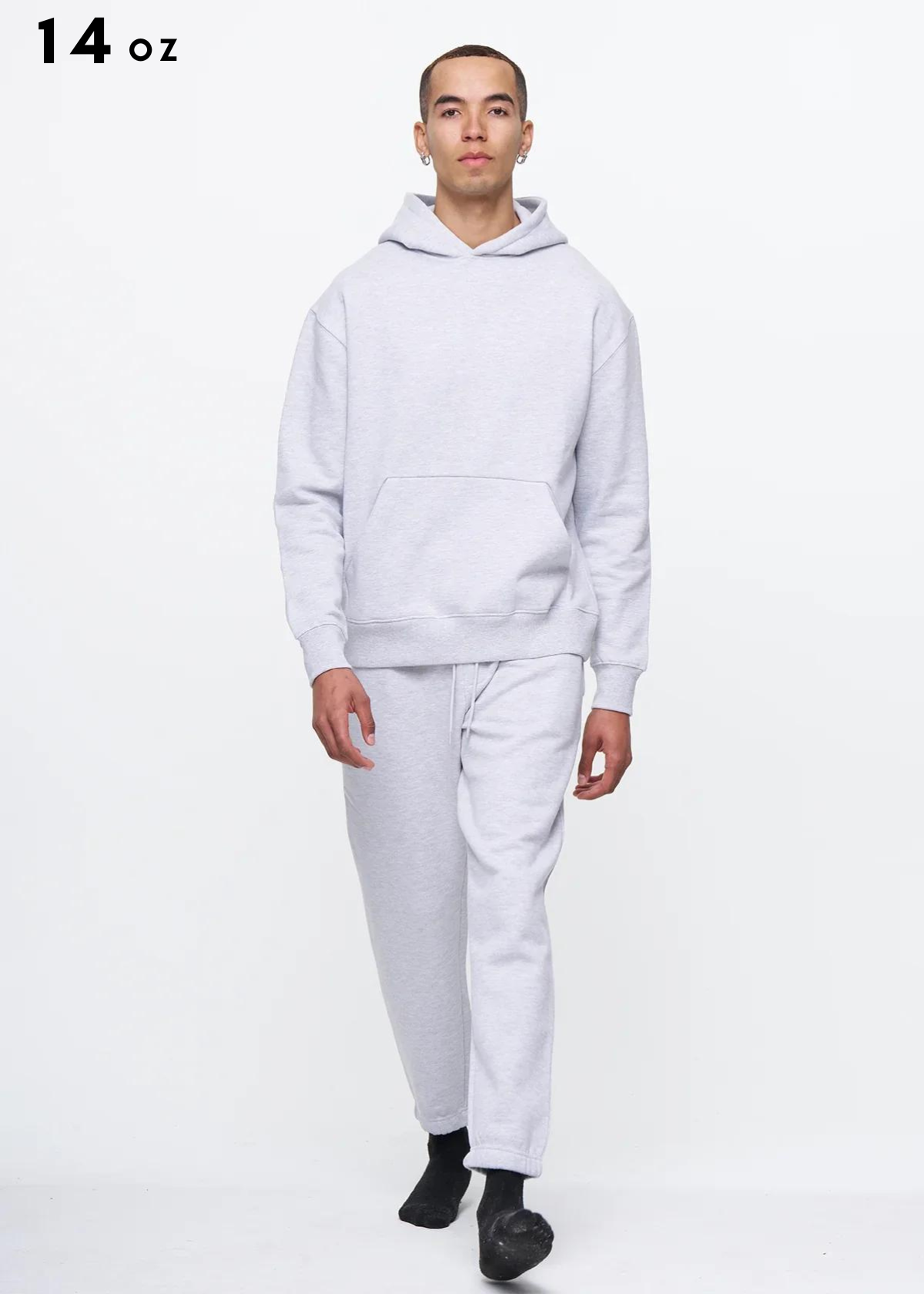 14oz. Gray Heavyweight Fleece SweatSuits BLANK KINGDOM