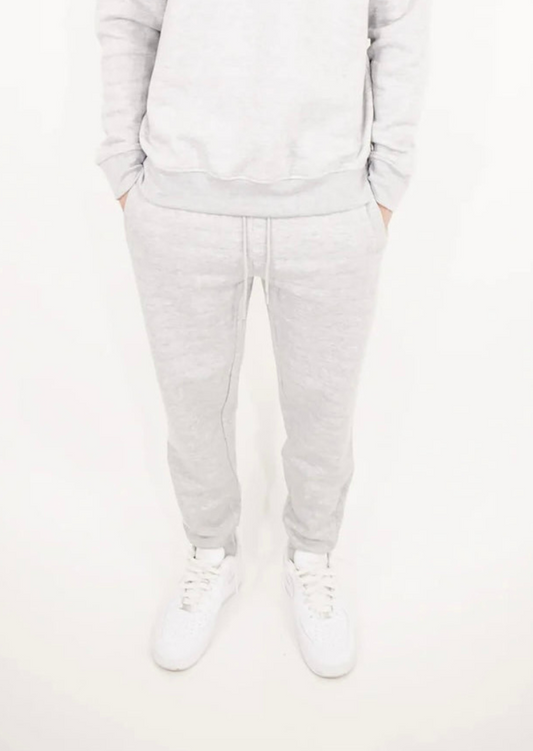 12 OZ Gray Tight Fleece Sweatpant