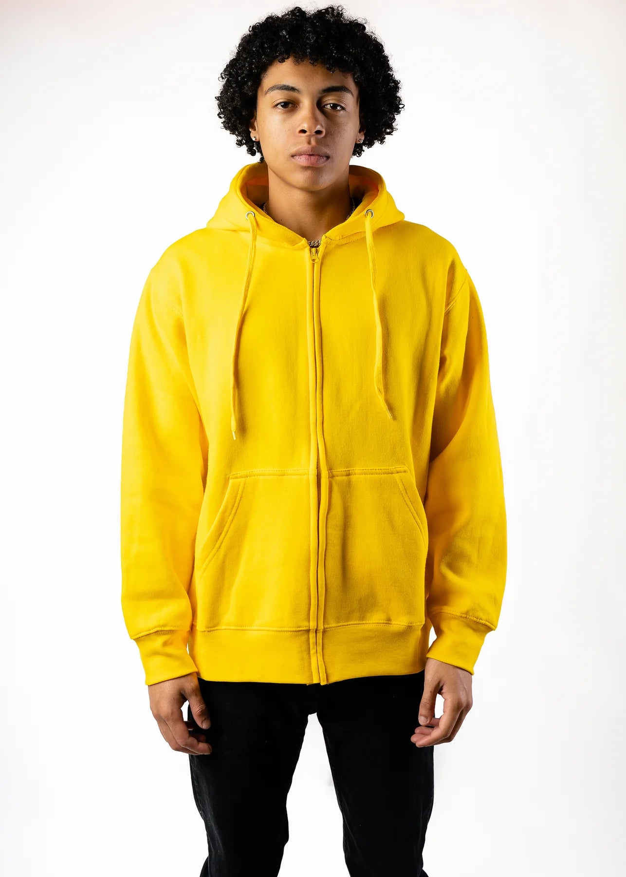 10 OZ Yellow Zip-Up Hoodie | Premium Heavyweight Fleece Blank 10 OZ Yellow Zip-Up Hoodie | Premium Heavyweight Fleece Blank