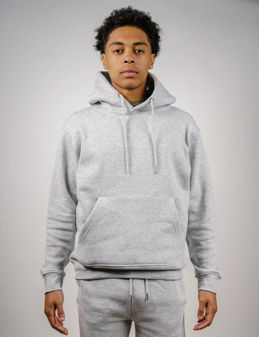 12 OZ Gray Tight Fleece Hoodie