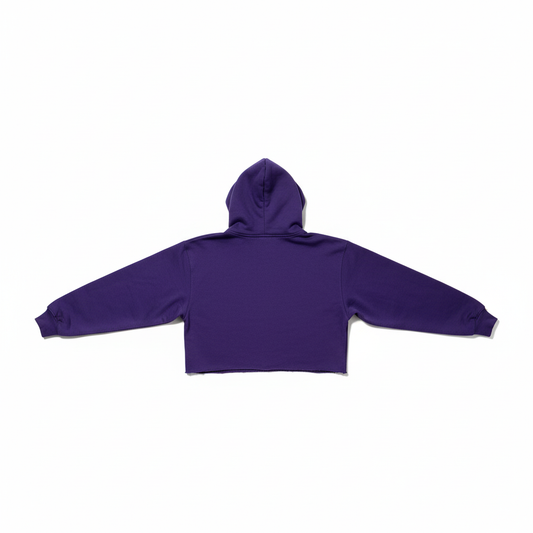 Purple Hooded Crop Top