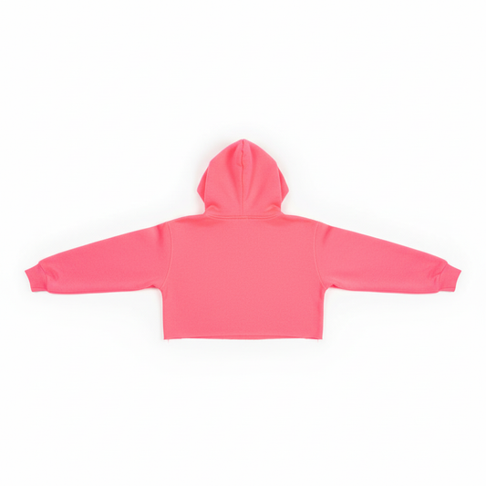 Neon Pink Hooded Crop Top