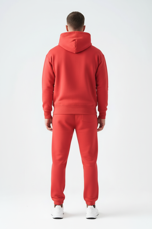 14 OZ Red Heavyweight Fleece Sweatsuit