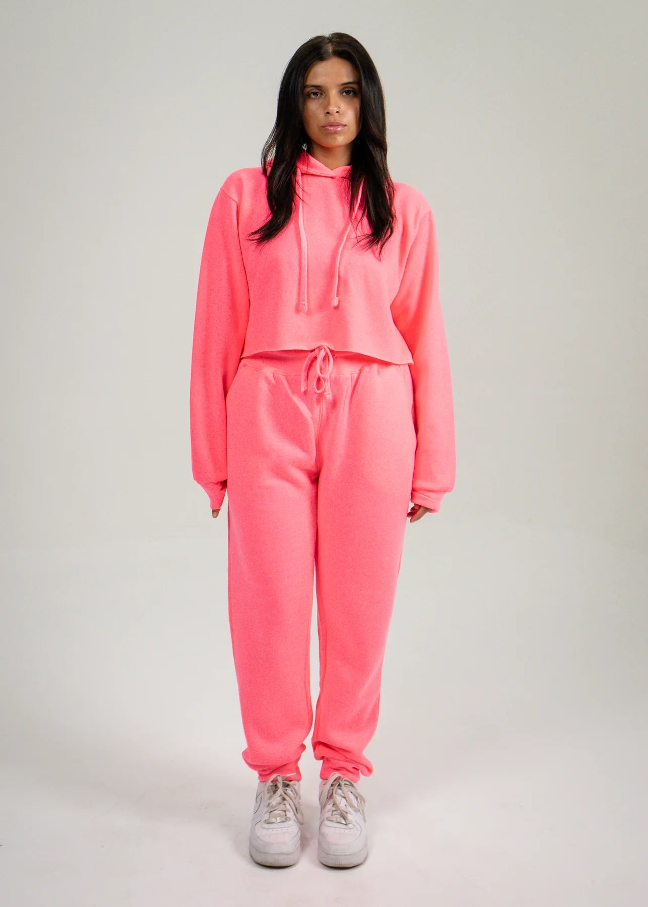Neon pink sweatsuit on sale