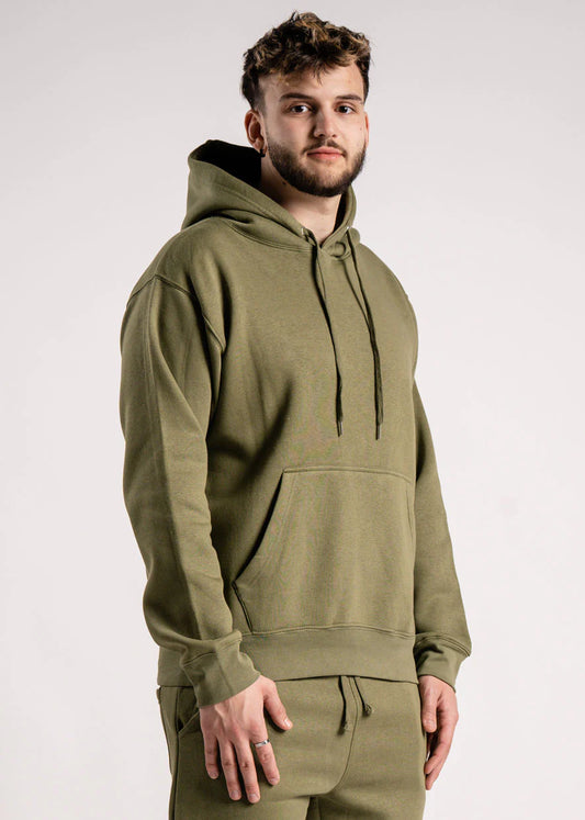 10 OZ Olive Green Heavy Blend Fleece Hoodie