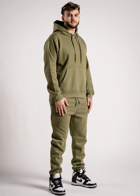 10 OZ Olive Green Heavy Blend Fleece Sweatsuit