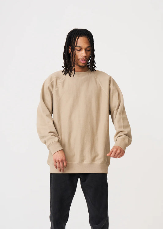 14 OZ Sand Fleece Heavyweight Crewneck Sweatshirt