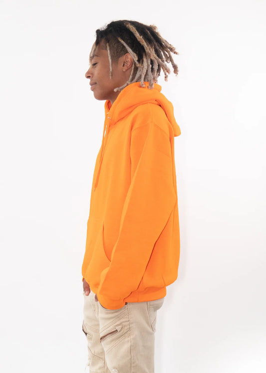 10 OZ Orange Heavy Blend Fleece Hoodie
