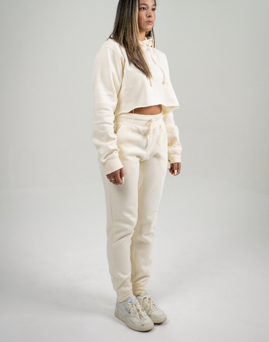 Off-White Crop Top SweatSuit