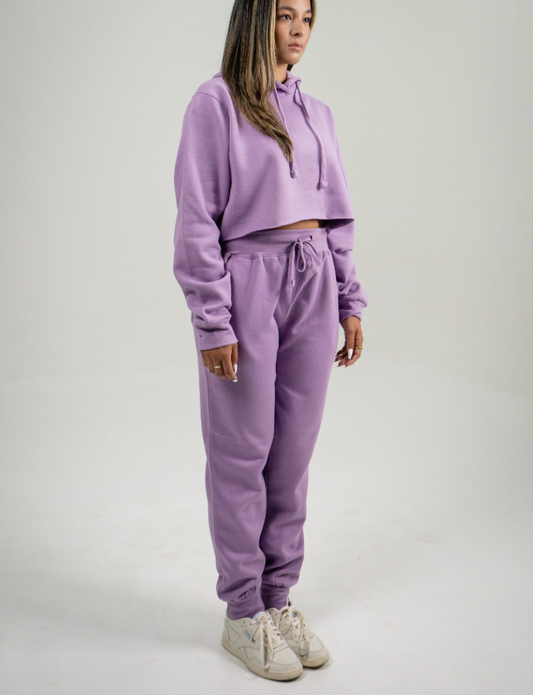Lilac Crop Top SweatSuit