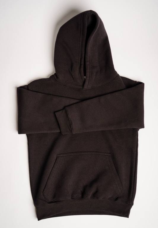 10 OZ Black Heavy Blend Fleece Kids Hoodie