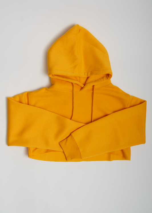 Gold Crop Top Fleece Short Set