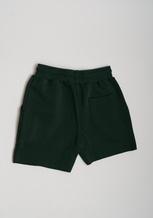 Hunter Green Crop Top Fleece Short Set