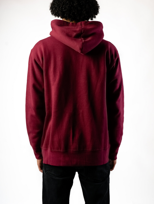 10 OZ Maroon Fleece Zip-Up Hoodie