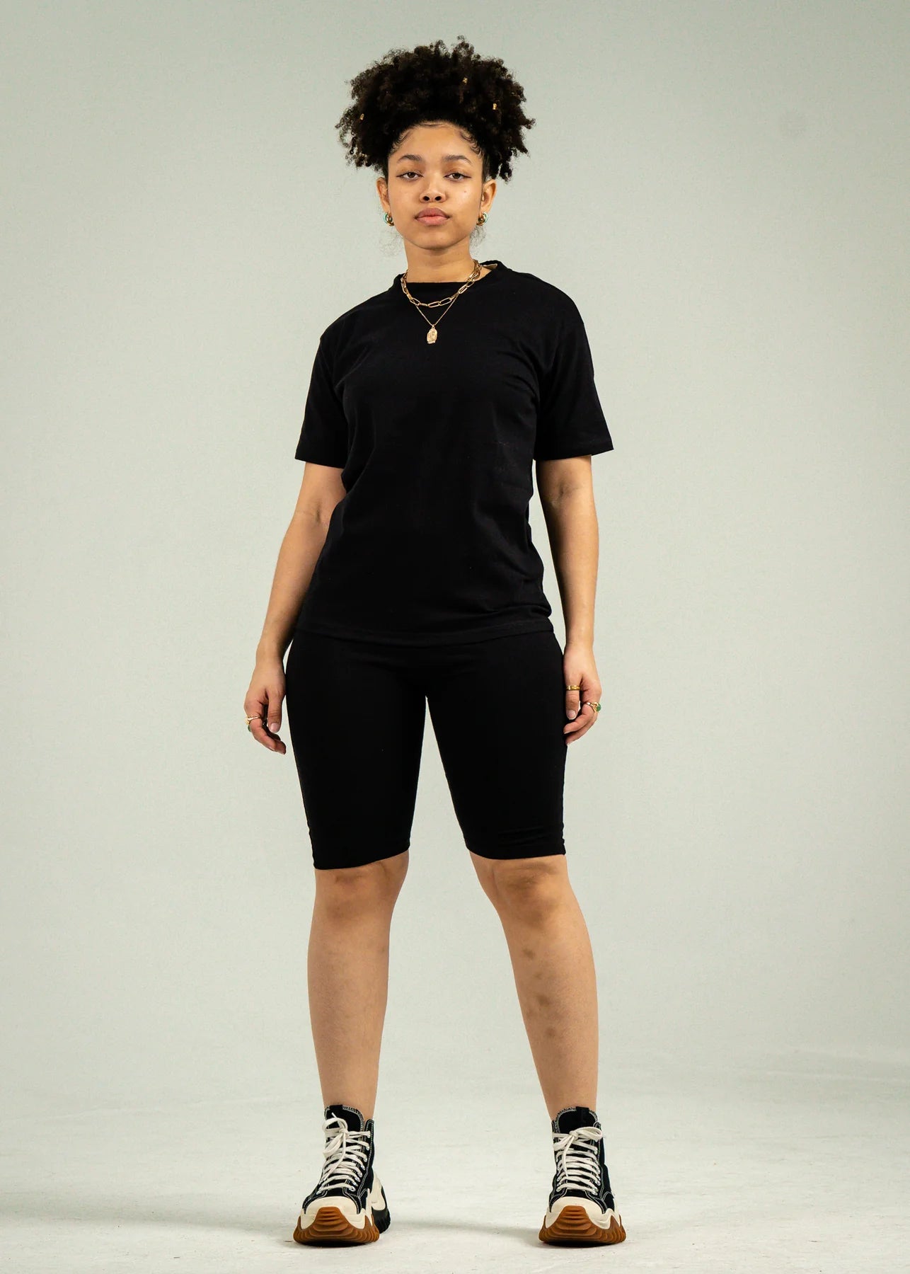 Black Biker Short Sets BLANK KINGDOM