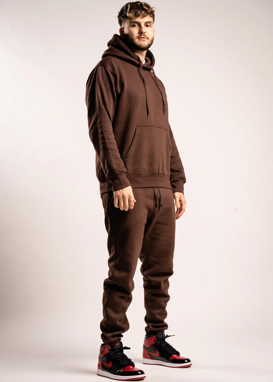 10 OZ Brown Heavy Blend Fleece Sweatsuit