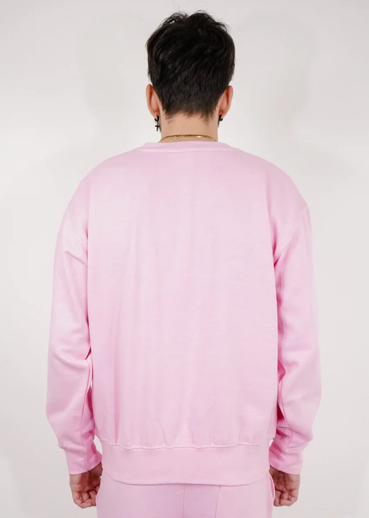 Light Pink Heavy Blend Fleece Crew Neck Pullover