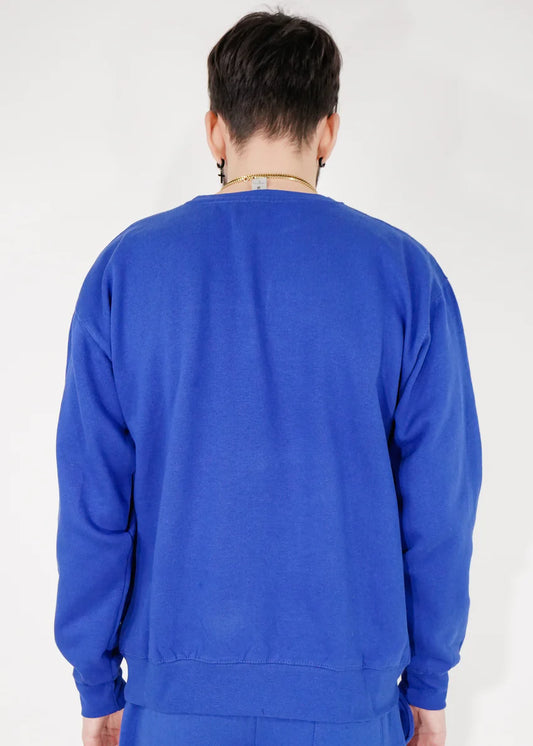 Royal Blue Heavy Blend Fleece Crew Neck Pullover
