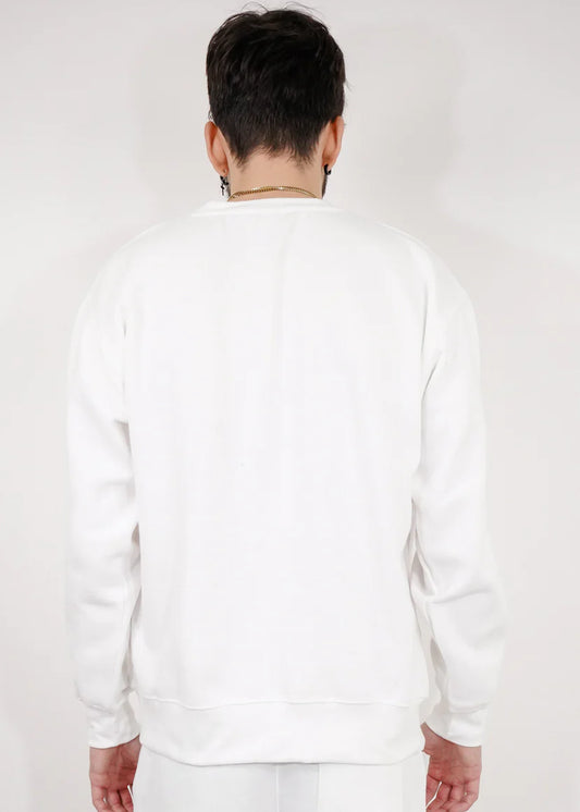 White Heavy Blend Fleece Crew Neck Pullover