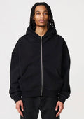 14 OZ Black Oversized Heavyweight Full-Zip Sweatshirt