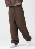 14 OZ Brown Washed French Terry Oversized Distressed Sweatpant