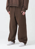 14 OZ Brown Washed French Terry Oversized Distressed Sweatpant