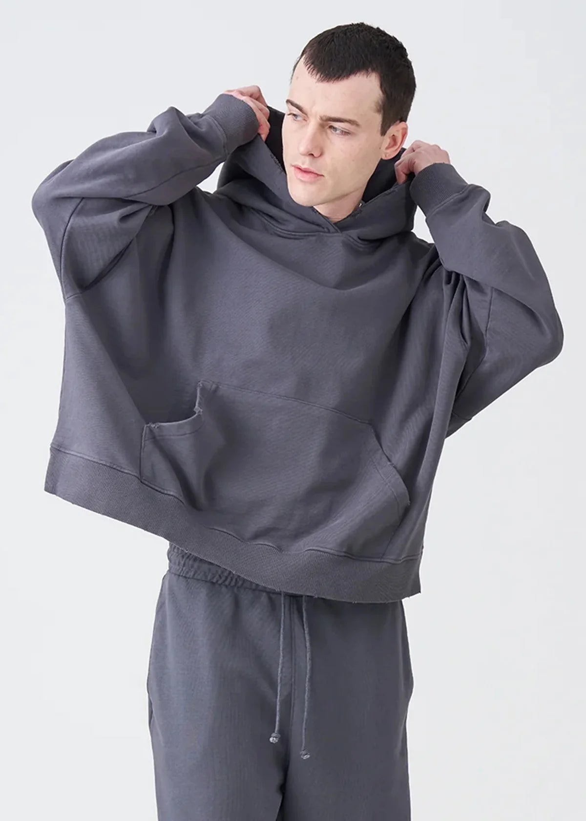 14 OZ Shadow Distressed French Terry Hoodie