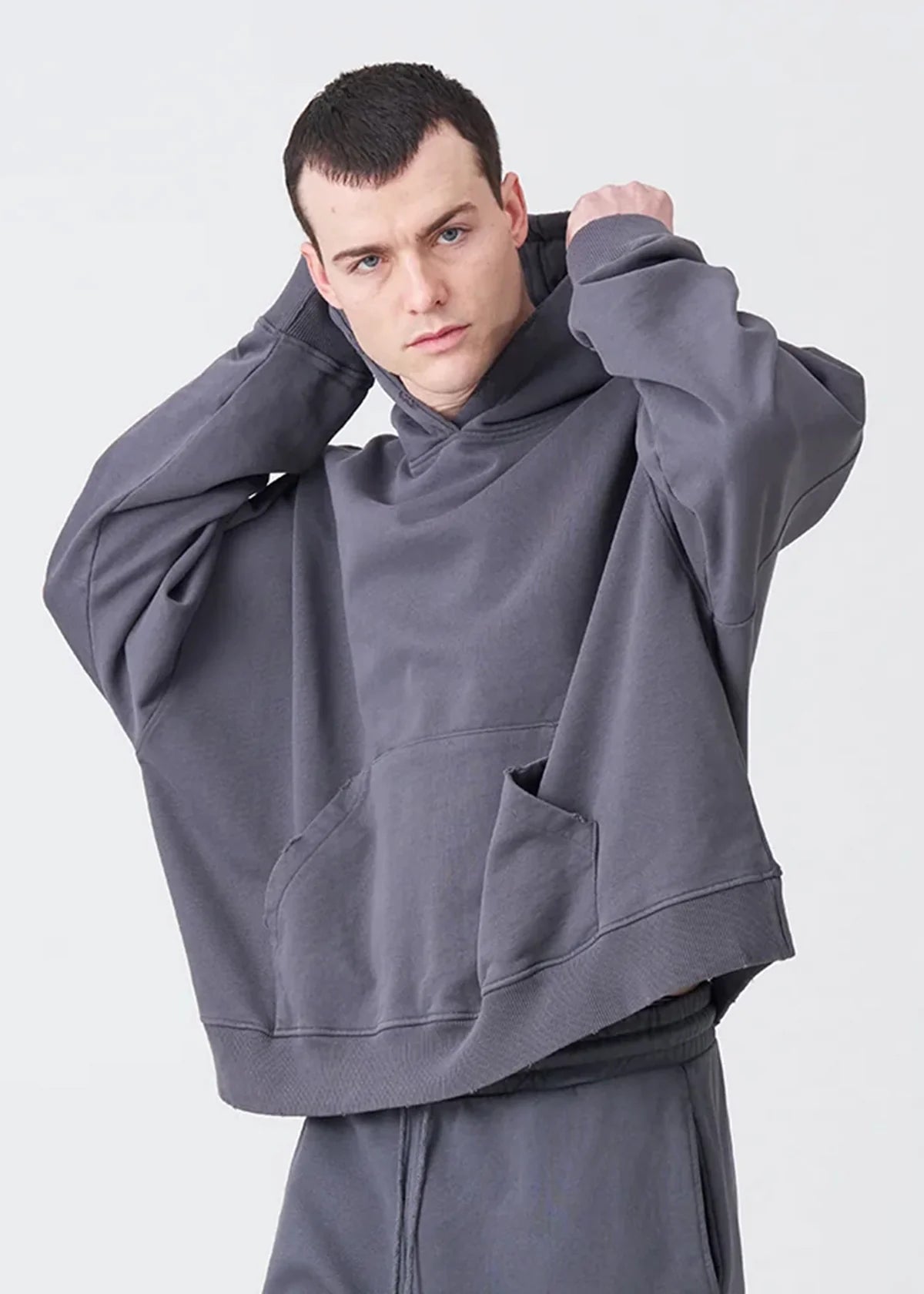 14 OZ Shadow Distressed French Terry Hoodie