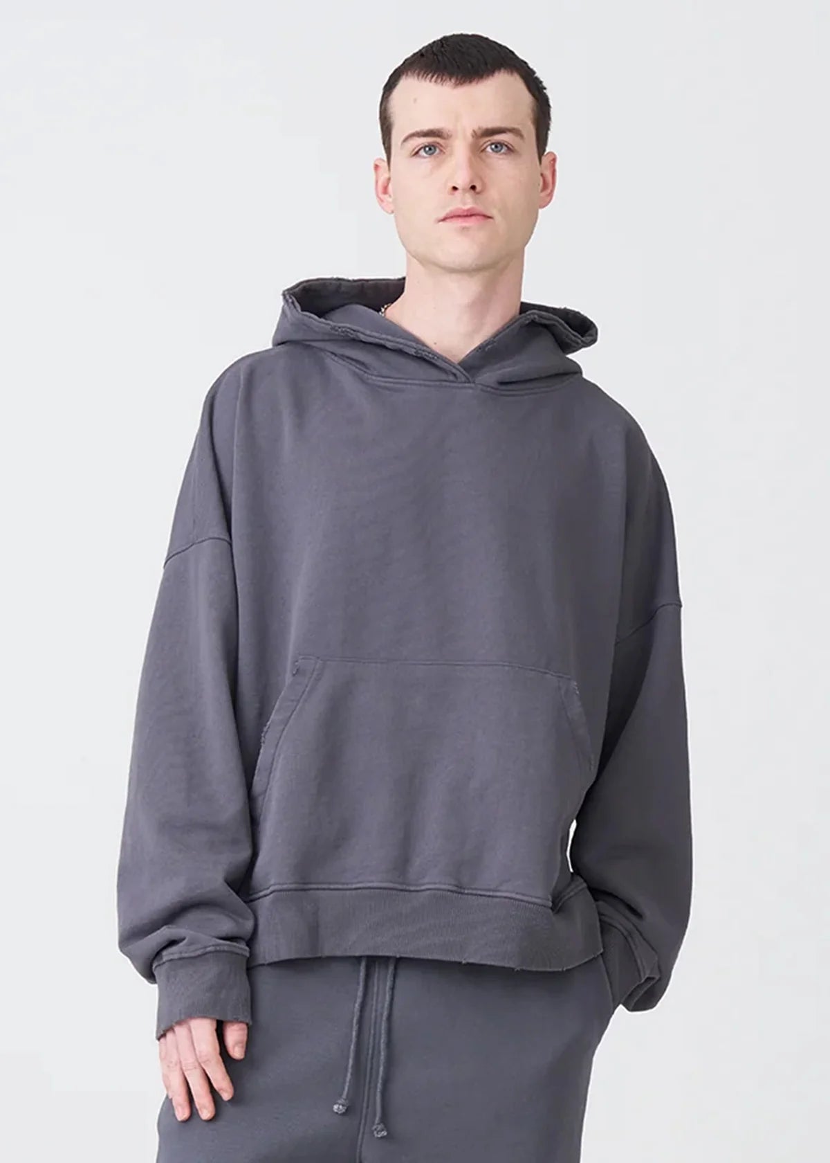 14 OZ Shadow Washed French Terry Oversized Distressed Hoodie