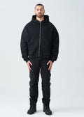 14 OZ Black Oversized Heavyweight Full-Zip Sweatshirt