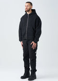 14 OZ Black Oversized Heavyweight Full-Zip Sweatshirt