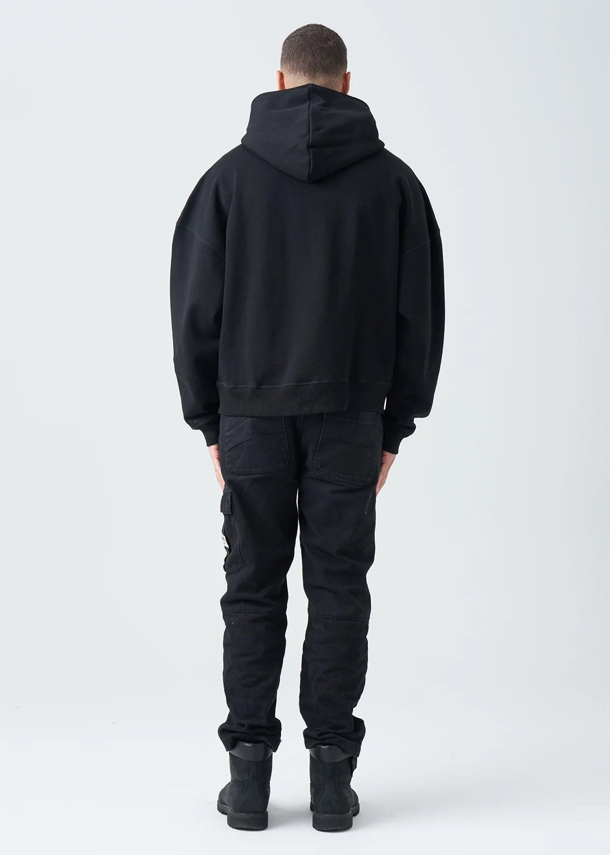 14 OZ Black Oversized Heavyweight Full-Zip Sweatshirt