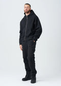 14 OZ Black Oversized Heavyweight Full-Zip Sweatshirt