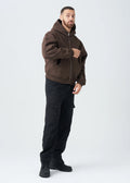 14 OZ Brown Oversized Heavyweight Full-Zip Sweatshirt