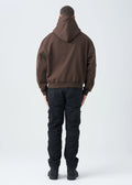 14 OZ Brown Oversized Heavyweight Full-Zip Sweatshirt