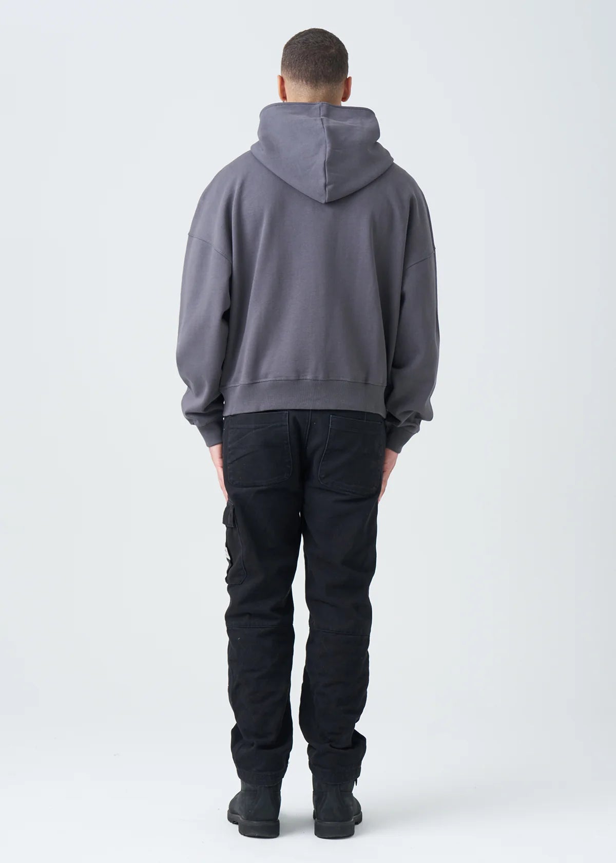 14 OZ Dark Gray Oversized Heavyweight Full-Zip Sweatshirt