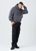 14 OZ Dark Gray Oversized Heavyweight Full-Zip Sweatshirt