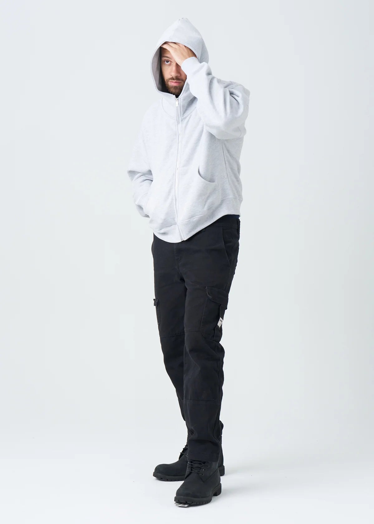 14 OZ Gray Full-Zip Fleece Hoodie