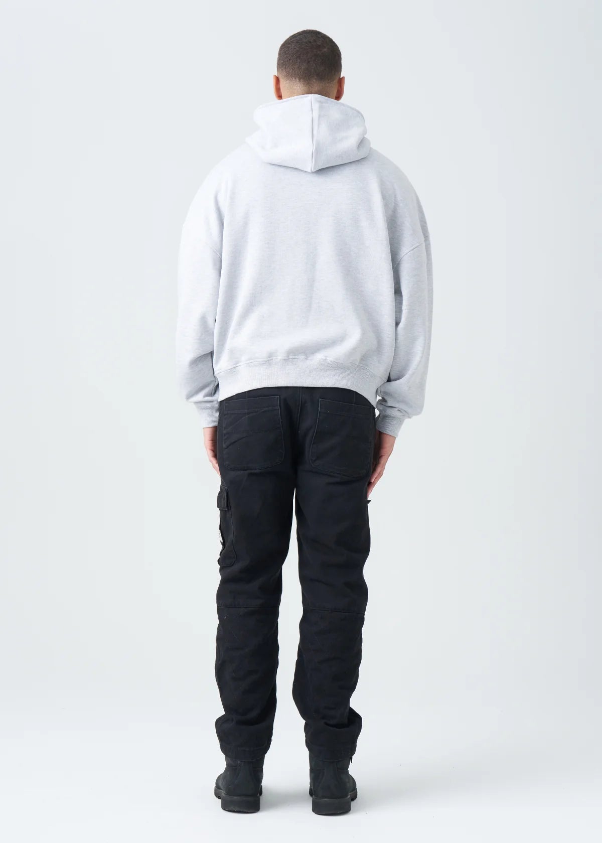 14 OZ Gray Full-Zip Fleece Hoodie