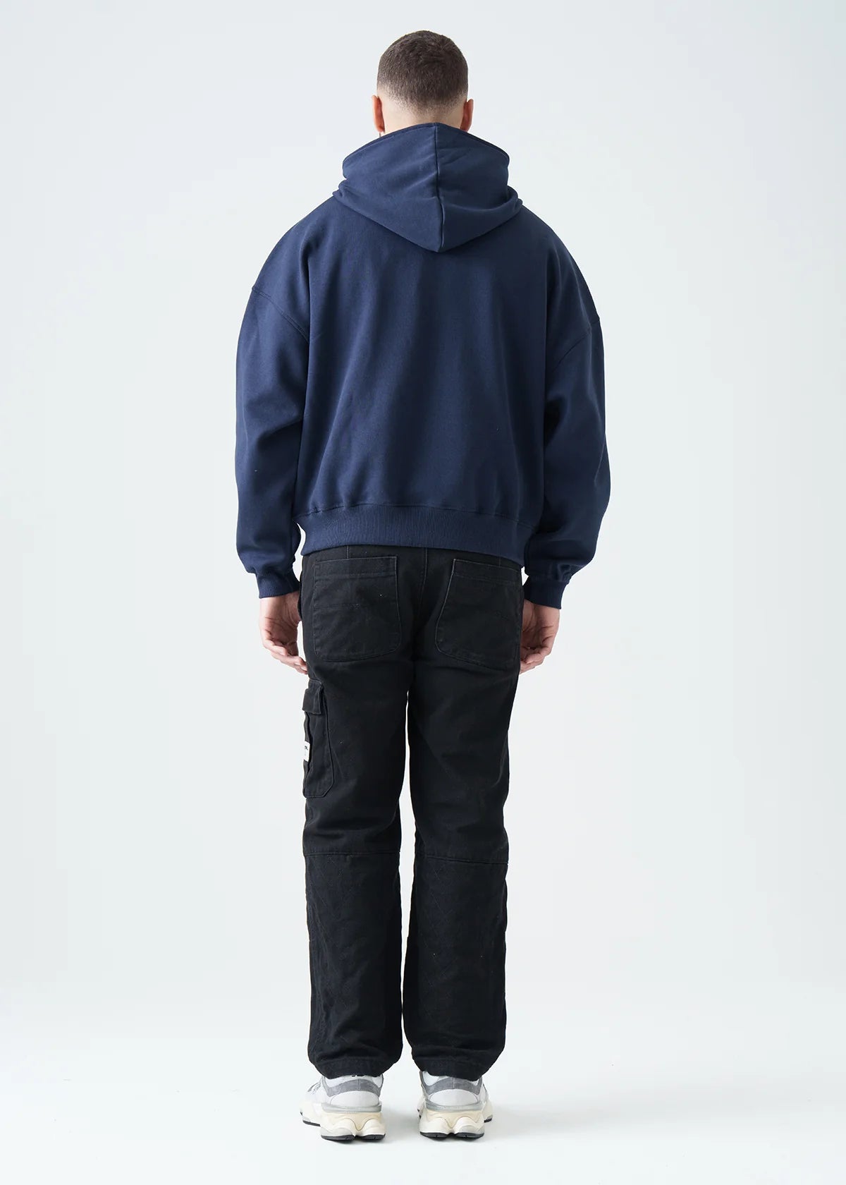 Navy Blue Oversized Heavyweight Full-Zip Sweatshirt